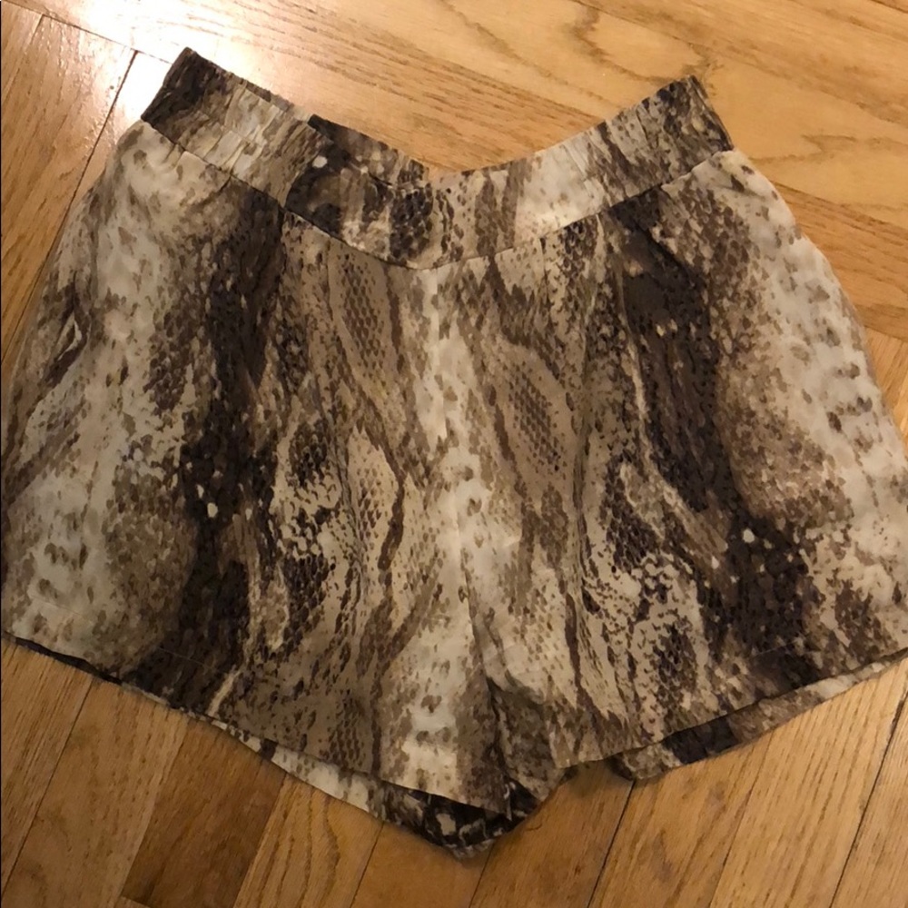 Silk snakeskin shorts S